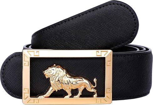 Yuangu Men's Luxury Gold/Silver Three-dimensional Tiger Buckle Design Top Cowhide Belt in Saudi Arabia