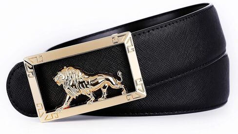 Yuangu Men's Luxury Gold/Silver Three-dimensional Tiger Buckle Design Top Cowhide Belt in Saudi Arabia