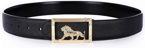 Yuangu Men's Luxury Gold/Silver Three-dimensional Tiger Buckle Design Top Cowhide Belt in Saudi Arabia