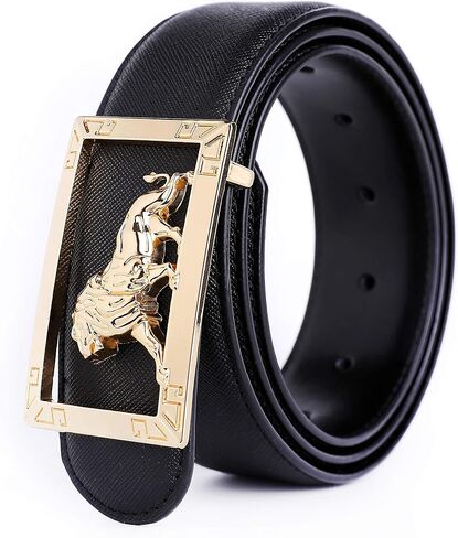 Yuangu Men's Luxury Gold/Silver Three-dimensional Tiger Buckle Design Top Cowhide Belt in Saudi Arabia