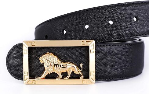 Yuangu Men's Luxury Gold/Silver Three-dimensional Tiger Buckle Design Top Cowhide Belt in Saudi Arabia