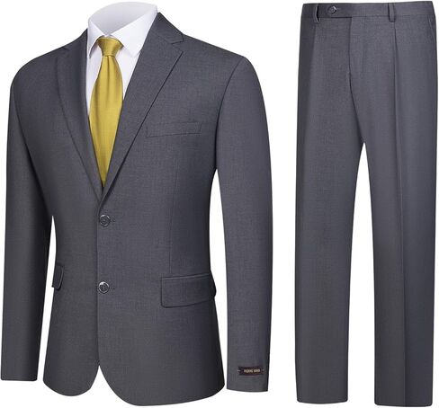 بدلة رجالية من GLUVISTAVES مكونة من قطعتين تناسب كلاسيكي وصدر واحد وزرين بدلة زفاف للأعمال سترة وسترة وسراويل مطوية in Kuwait