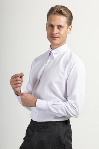 قمصان بأكمام طويلة وياقة دبوسية للرجال | قمصان رجالي أنيقة بأزرار in Kuwait