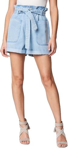 [BLANKNYC] Womens Luxury Clothing Paper Bag Cuffed Denim Shorts with Self Belt in Saudi Arabia