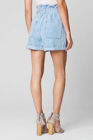[BLANKNYC] Womens Luxury Clothing Paper Bag Cuffed Denim Shorts with Self Belt in Saudi Arabia