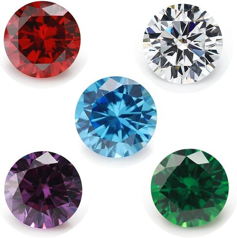 JINGANGZUO حجم 1.0 مللي متر-12.0 مللي متر مكعب مستدير من حجر الزركونيوم مزيج 5 ألوان AAAAA أحجار تشيكوسلوفاكيا فضفاضة لصنع المجوهرات in Kuwait