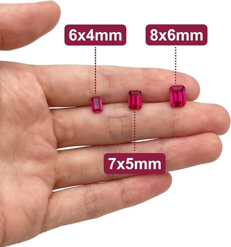 Gryrigns 20 قطعة من حجر الياقوت الاصطناعي السائب بالجملة قطع الزمرد الأحمر اكسيد الالمونيوم مجموعة الأحجار الكريمة الأوجه، درجة AAA VVS in Kuwait