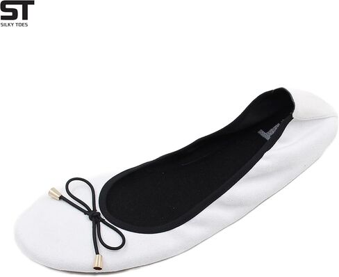 أحذية باليه مسطحة قابلة للطي من جلد الغزال حريري للنساء، أحذية نسائية مريحة باللون الأسود أو الملون in Kuwait