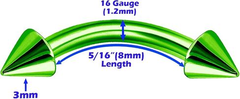 MATIGA 8Pcs Steel Anodized 16g 8mm 10mm Curved Barbell Piercing Jewelry Lip Cartilage Daith Helix Eyebrow 3mm Ball Cone More Choices in Saudi Arabia