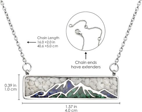 Lauren-Spencer Gemstone Mountain Necklace for Women White Howlite Turquoise Tumbled Chips Pendant Necklace Dainty Mountain Range Necklaces for Women Girls Nature Jewelry Gift in Kuwait