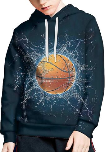 WELLFLYHOM Unisex Kids Sweatshirt Boys Girls Hooded Kangaroo Pocket Pullover Hoodies Graphic in Kuwait