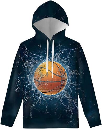 WELLFLYHOM Unisex Kids Sweatshirt Boys Girls Hooded Kangaroo Pocket Pullover Hoodies Graphic in Kuwait