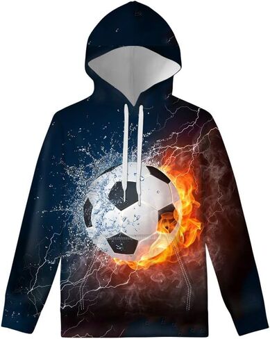 WELLFLYHOM Unisex Kids Sweatshirt Boys Girls Hooded Kangaroo Pocket Pullover Hoodies Graphic in Kuwait