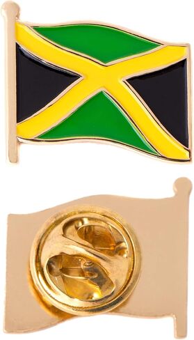 Jamaica Country Flag Lapel Pin Enamel Made of Metal Souvenir Hat Men Women Patriotic Jamaican (Waving Flag Lapel Pin) in Saudi Arabia