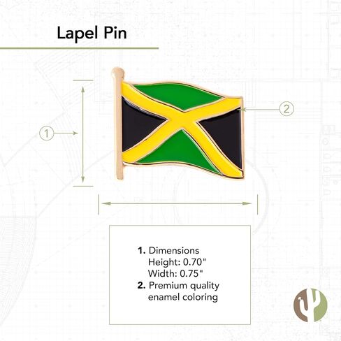 Jamaica Country Flag Lapel Pin Enamel Made of Metal Souvenir Hat Men Women Patriotic Jamaican (Waving Flag Lapel Pin) in Saudi Arabia