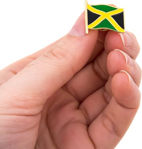 Jamaica Country Flag Lapel Pin Enamel Made of Metal Souvenir Hat Men Women Patriotic Jamaican (Waving Flag Lapel Pin) in Saudi Arabia