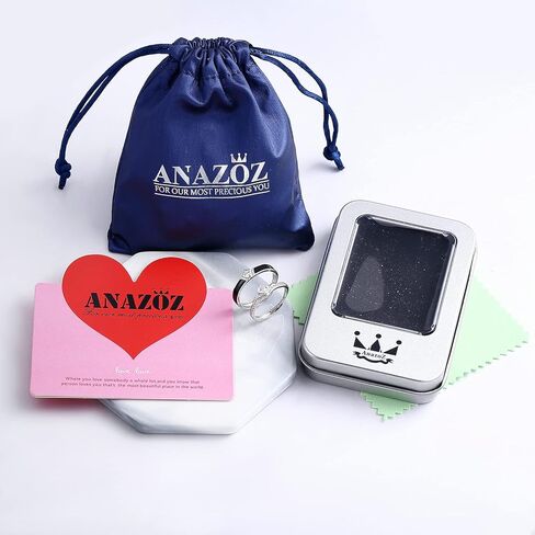 ANAZOZ Couples Rings for Him and Her Set, S925 Sterling Silver Promise Ring Set 2PCS Adjustable Black and White Wedding Bands with Custom Engraved in Kuwait