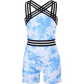 بدلة سباحة RAISEVERN للفتيات قطعة واحدة مع أشرطة متقاطعة بدلة استحمام صيفية ملابس بحر لعمر 7-14 سنة in Kuwait