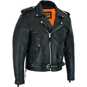 GARGOYLE BELLS Men‘s Genuine Leather Jacket Motorcycle Racer Jackets Zip-Up Biker Coat for Men with Multiple Pocket