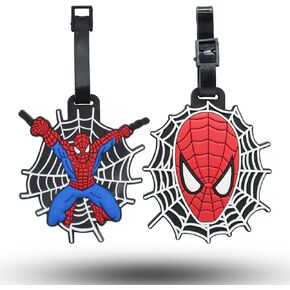Luggage Tag for Suitcase, Backpack, Stroller & Travel – Cute Unique Identifier & Best Gift for Kids, Women, Men & Girls (Spider 2P) in Saudi Arabia