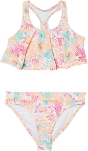 Hobie Girls Hi Neck Crop Bra Bikini Top & Banded Bottom Swimsuit Set in Saudi Arabia