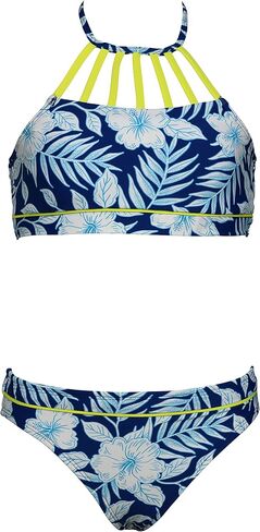 Hobie Girls Hi Neck Crop Bra Bikini Top & Banded Bottom Swimsuit Set in Saudi Arabia