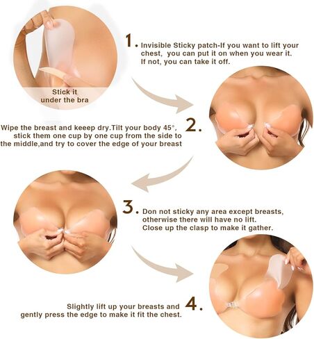 حمالة صدر لاصقة من Wealurre من السيليكون بدون حمالات بدون حمالات للنساء قابلة لإعادة الاستخدام حمالة صدر غير مرئية in Kuwait