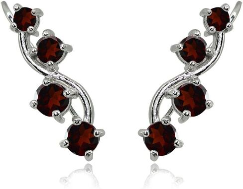 Sterling Silver Genuine or Synthetic Gemstone Small Fashion Trenty Vine Climber Crawler Cuff Earrings for Women Girls in Saudi Arabia