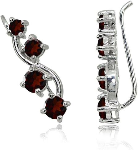 Sterling Silver Genuine or Synthetic Gemstone Small Fashion Trenty Vine Climber Crawler Cuff Earrings for Women Girls in Saudi Arabia