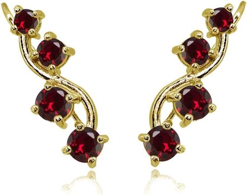 Sterling Silver Genuine or Synthetic Gemstone Small Fashion Trenty Vine Climber Crawler Cuff Earrings for Women Girls in Saudi Arabia