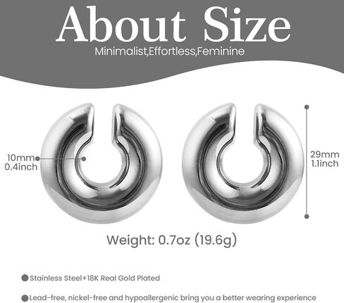 أساور أذن مكتنزة، أساور أذن غير مثقوبة للنساء هدية عيد الميلاد زوج واحد in Kuwait