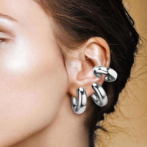 أساور أذن مكتنزة، أساور أذن غير مثقوبة للنساء هدية عيد الميلاد زوج واحد in Kuwait