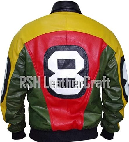 8 Ball Pool David Puddy Real Leather Bomber Jacket in Saudi Arabia