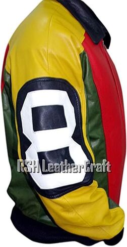 8 Ball Pool David Puddy Real Leather Bomber Jacket in Saudi Arabia