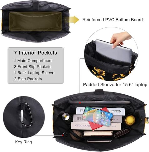 HAWEE Utility Tote Bag with Laptop Compartment Luggage Sleeve Zippered Multi-pocket Commute Shoulder Purse for Nursing/Work in Saudi Arabia