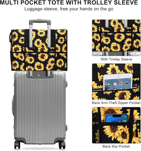 HAWEE Utility Tote Bag with Laptop Compartment Luggage Sleeve Zippered Multi-pocket Commute Shoulder Purse for Nursing/Work in Saudi Arabia