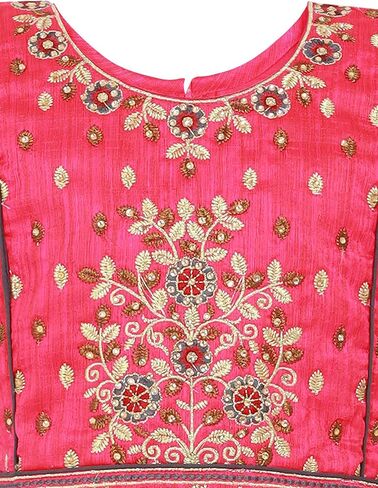 Readymade Indian Ethnic Kids Skirt Top with Embroidery & Zip Closer in Saudi Arabia