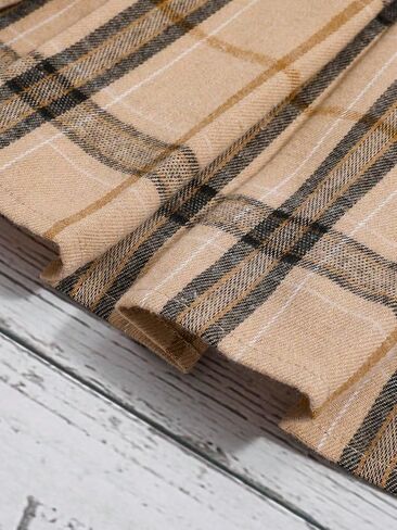 Verdusa Girl's 3 Piece Outfits Crop Cami Top and Plaid Print Pleated Skirt Set with Tee Top in Kuwait