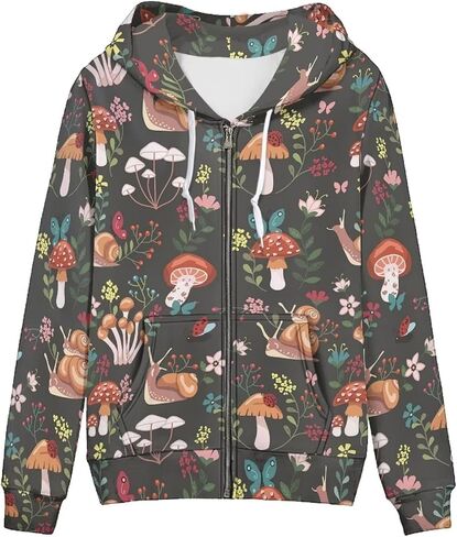 Yuyamidu Zip Up Hoodie for Women Lightweight Fall Jacket Streetwear Oversized Hooded Sweatshirts for Teen Girls in Saudi Arabia