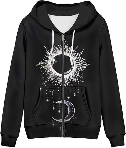 Yuyamidu Zip Up Hoodie for Women Lightweight Fall Jacket Streetwear Oversized Hooded Sweatshirts for Teen Girls in Saudi Arabia