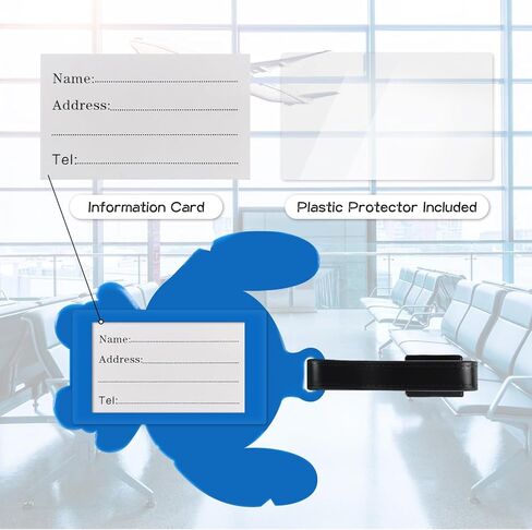 بطاقة تعريف للامتعة من السيليكون بتصميم كائن فضائي ازرق لشنط السفر للنساء وشنط الظهر وشنطة اليد وشنطة المدرسة للاطفال والاولاد والبنات، بطاقات تعريف لطيفة لبطاقة الهوية in Kuwait