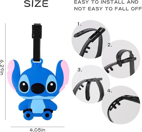 بطاقة تعريف للامتعة من السيليكون بتصميم كائن فضائي ازرق لشنط السفر للنساء وشنط الظهر وشنطة اليد وشنطة المدرسة للاطفال والاولاد والبنات، بطاقات تعريف لطيفة لبطاقة الهوية in Kuwait