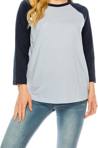 Protrend Womens 2Pack 3/4 Sleeve Raglan Baseball Jersey in Saudi Arabia