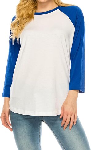 Protrend Womens 2Pack 3/4 Sleeve Raglan Baseball Jersey in Saudi Arabia