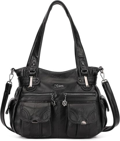 Purses and Handbags for Women Large Hobo Shoulder Bags Soft PU Leather Multi-Pocket Tote Bag in Saudi Arabia