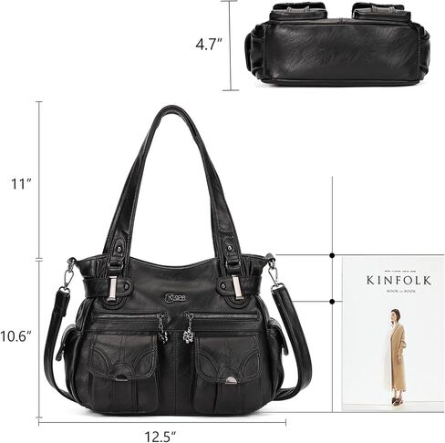 Purses and Handbags for Women Large Hobo Shoulder Bags Soft PU Leather Multi-Pocket Tote Bag in Saudi Arabia