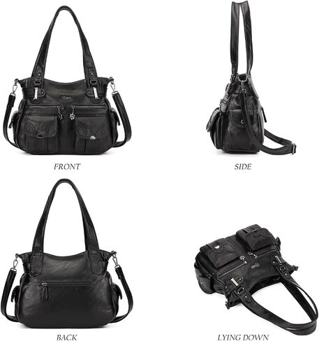 Purses and Handbags for Women Large Hobo Shoulder Bags Soft PU Leather Multi-Pocket Tote Bag in Saudi Arabia