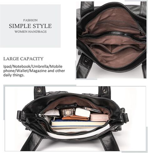 Purses and Handbags for Women Large Hobo Shoulder Bags Soft PU Leather Multi-Pocket Tote Bag in Saudi Arabia