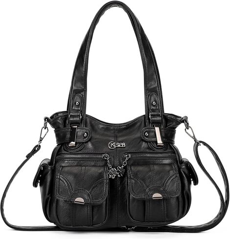 Purses and Handbags for Women Large Hobo Shoulder Bags Soft PU Leather Multi-Pocket Tote Bag in Saudi Arabia