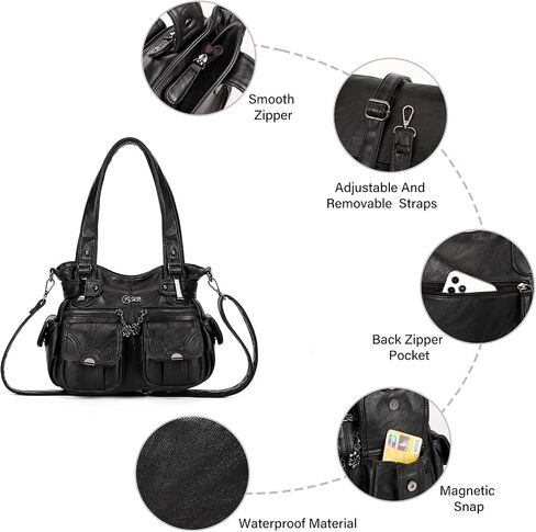 Purses and Handbags for Women Large Hobo Shoulder Bags Soft PU Leather Multi-Pocket Tote Bag in Saudi Arabia